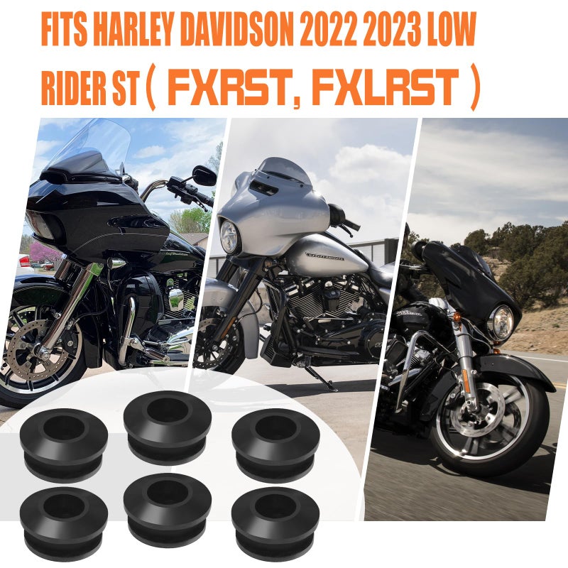 VPZMT حلقة تثبيت الزجاج الأمامي المطاطية VPZMT لـ Harley Softail FXLRST 117 Low Rider ST EI Diablo FXRST M8 2022 2023 2024 2025، 6 قطع - Image 5